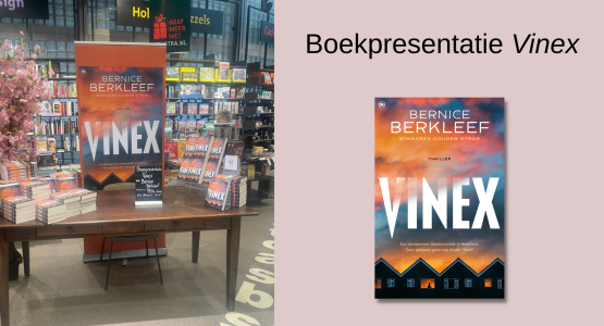 Boekpresentatie thriller 'Vinex' van Bernice Berkleef