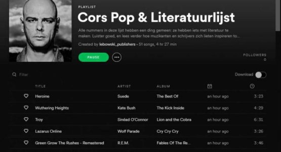 Cors Pop & Literatuurlijst op Spotify